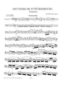Partition violoncelle solo , partie, Souvenir de St Pétersbourg, Op.15
