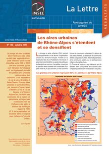 Les aires urbaines de Rhône-Alpes s étendent et se densifient