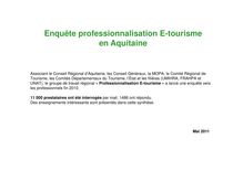 Enquête professionnalisation E-tourisme en Aquitaine