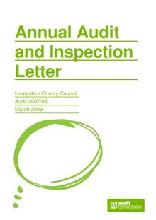 2007-2008 - Annual Audit and Inspection Letter -  Hampshire CC v1.1