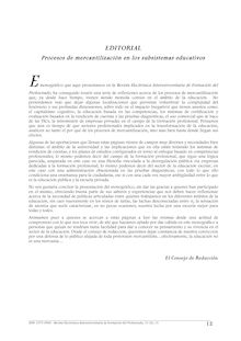 1) Editorial. Procesos de mercantilización en los subsistemas educativos