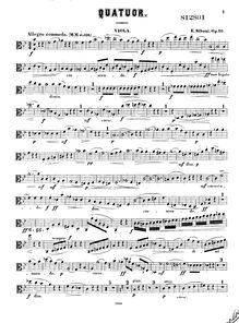 Partition viole de gambe, Piano quatuor, Op.10, B flat major, Siboni, Erik