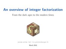 An overview of integer factorization