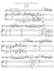 Partition Score et flûte , partie, Fantasy on a Theme of Beethoven, Op.46