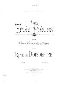 Partition de violoncelle, 3 pièces pour Piano Trio, Op.54