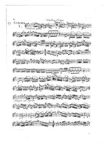 Partition violon 1 , partie, Sei sonate a due violini e basso continuo