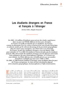 Les étudiants étrangers en France et français à l étranger