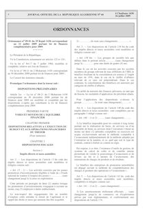 Algerie - Loi de finances complementaire pour 2009 (www.droit ...