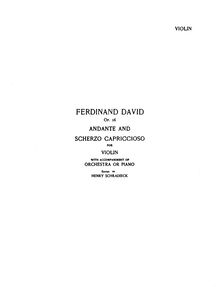 Partition violon, Andante et Scherzo capriccioso, D major, David, Ferdinand