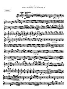Partition violons I, Piano Concerto No.4, G major, Beethoven, Ludwig van