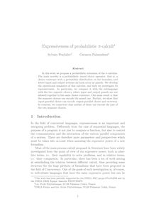 Expressiveness of probabilistic pi calculi