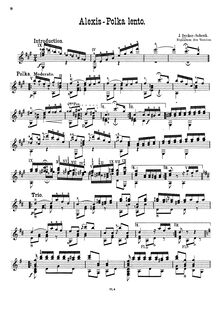 Partition complète, Alexis-Polka lento, A major, Decker-Schenk, Johann