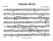 Partition basson, Golconda March, A♭ major and D♭ major, Laurendeau, Louis Philippe