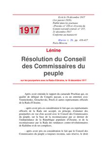 Résolution du Conseil des Commissaires du peuple