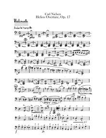 Partition violoncelles, Helios Overture, Op.17, Nielsen, Carl