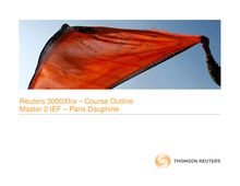Reuters 3000Xtra Course Outline Master IEF Paris Dauphine