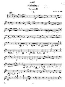 Partition clarinette 2 (B♭), Sinfonietta, F major, Raff, Joachim
