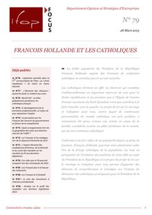Etude IFOP: François Hollande et les Catholiques