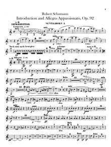 Partition cor 1, 2 (en D, E, F), Introduction et Allegro Appassionato, Op.92