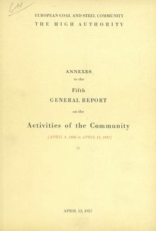 Annexes to the fifth general report on the activities of the Community