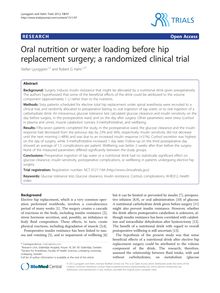 Oral nutrition or water loading before hip replacement surgery; a randomized clinical trial