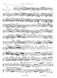 Partition violon 1, corde quintette No.6, Op.19, Onslow, Georges