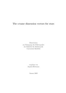 The s-tame dimension vectors for stars [Elektronische Ressource] / vorgelegt von Angela Holtmann