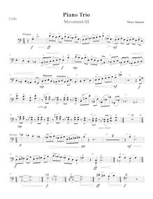 Partition de violoncelle, Piano Trio, Simoni, Mary