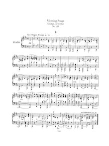 Partition complète, Gesänge der Frühe Op.133, Morning Songs, 1). D major 2). D major 3). A major 4). A major 5). D major par Robert Schumann
