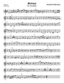 Partition ténor viole de gambe 3, octave aigu clef, Madrigali a 5 voci, Libro 4