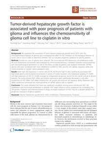 Tumor-derived hepatocyte growth factor is associated with poor prognosis of patients with glioma and influences the chemosensitivity of glioma cell line to cisplatin in vitro