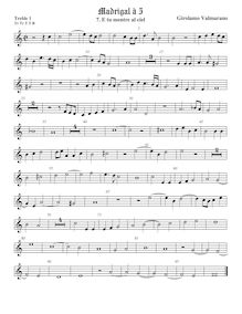 Partition viole de gambe aigue 1, Madrigali a 5 voci, Libro 2, Valmarano, Girolamo par Girolamo Valmarano