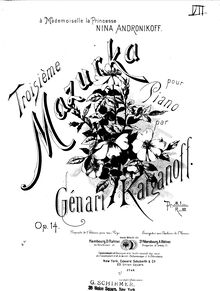 Partition complète, Mazurka No.3, Op.14, Korganov, Genary