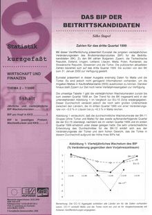 Statistik kurzgefaßt. Wirtschaft und Finanzen Nr. 7/2000. Das BIP der Beitrittskandidaten
