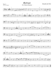 Partition viole de basse 2, Madrigali di Rinaldo del Melle, gentilhumo fiamengo, a sei voci : Novamente composti & dati im luce par Rinaldo del Mel