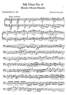 Partition violoncelles I, II, Blaník, D minor, Smetana, Bedřich
