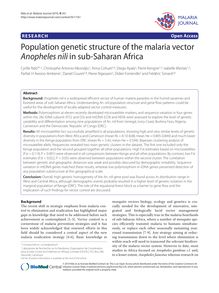 Population genetic structure of the malaria vector Anopheles niliin sub-Saharan Africa
