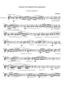 Partition clarinette , partie, Fantasy pour anglais cor et Piano