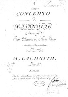 Partition clavier, violon Concerto en G major, G major, Giornovichi, Giovanni Mane