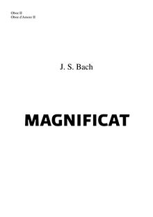 Partition hautbois 2, hautbois d Amore 2, Magnificat, D major, Bach, Johann Sebastian