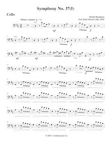 Partition violoncelles, Symphony No.37, D major, Rondeau, Michel