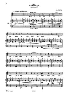 Partition No. 3: Anklänge, 6 chansons, 6 Gesänge, Brahms, Johannes par Johannes Brahms