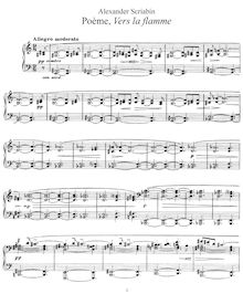 Partition complète, Vers la Flamme, Op. 72, Poème, Scriabin, Aleksandr