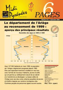 Le département de l Ariège au recensement de 1999 : aperçu des principaux résultats. 