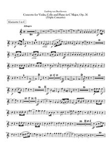 Partition clarinette 1, 2 (en C, B♭), Concerto pour violon, violoncelle et Piano