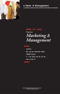 Programme marketing et management à distance - Master mode et luxe