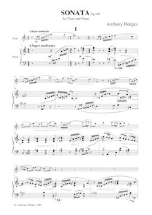 Partition complète, flûte Sonata, Hedges, Anthony