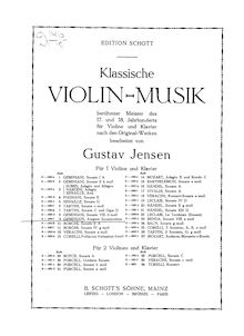 Partition complète et partition de violon, Ausgewählte Sonatensätze