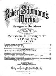Partition complète, 3 Gedichte, Op.29, 1). G major 2). G minor 3). E minor par Robert Schumann