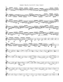 Partition violon II (page 5), Mass en G major, G major, Schubert, Franz
